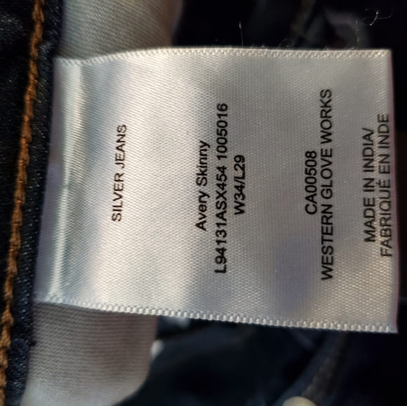NWT Silver jeans. Avery skinny leg. High rise curvy. 34x29. - Picture 8 of 8
